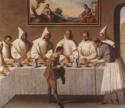 Francisco de Zurbaran St Hugo of Grenoble in the Carthusian Refectory (mk08) oil painting picture